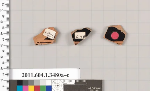 Terracotta fragments of kylikes (drinking cups)