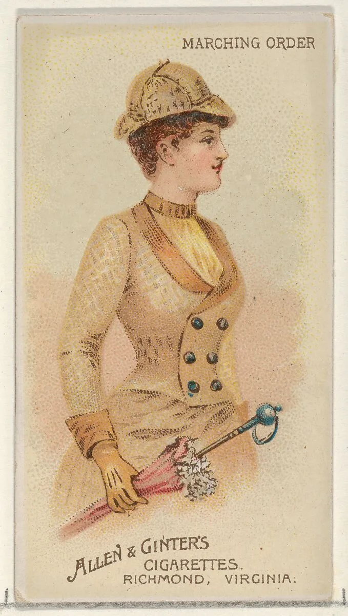 Marching Order, from the Parasol Drills series (N18) for Allen & Ginter Cigarettes Brands — Allen & Ginter|Schumacher & Ettlinger