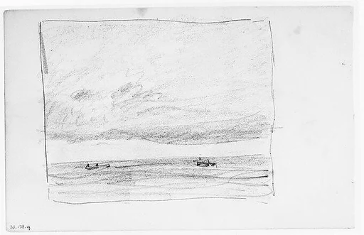 Three Boats on Water (Long Island Sound?) (from Sketchbook)