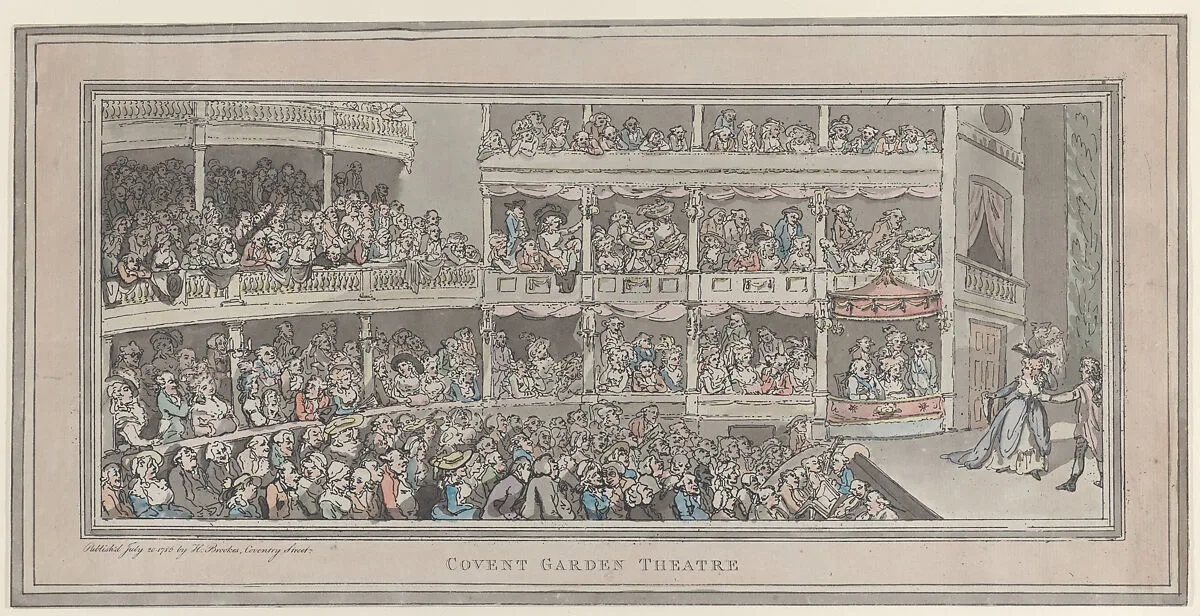 Covent Garden Theatre — Charlotte, Queen of England|George III, King of Great Britain and Ireland|Thomas Rowlandson|Henry Brookes