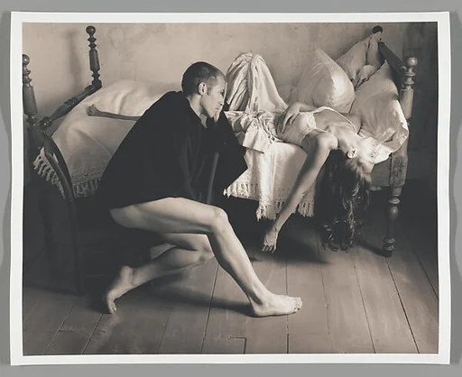 [Man Kneeling beside Woman on Deathbed]
