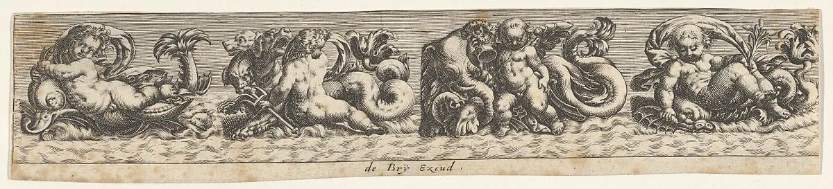 Frieze with Sea Monsters — Johann Theodor de Bry|Giovanni Andrea Maglioli