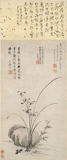 明 傳馬守真 蘭石圖 軸|Orchid and Rock
