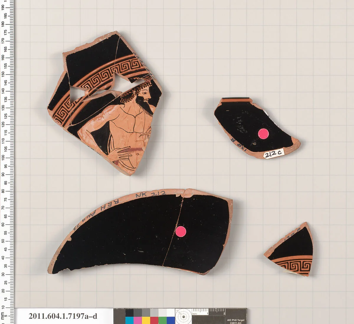 Terracotta fragments of a kylix (drinking cup) — Makron