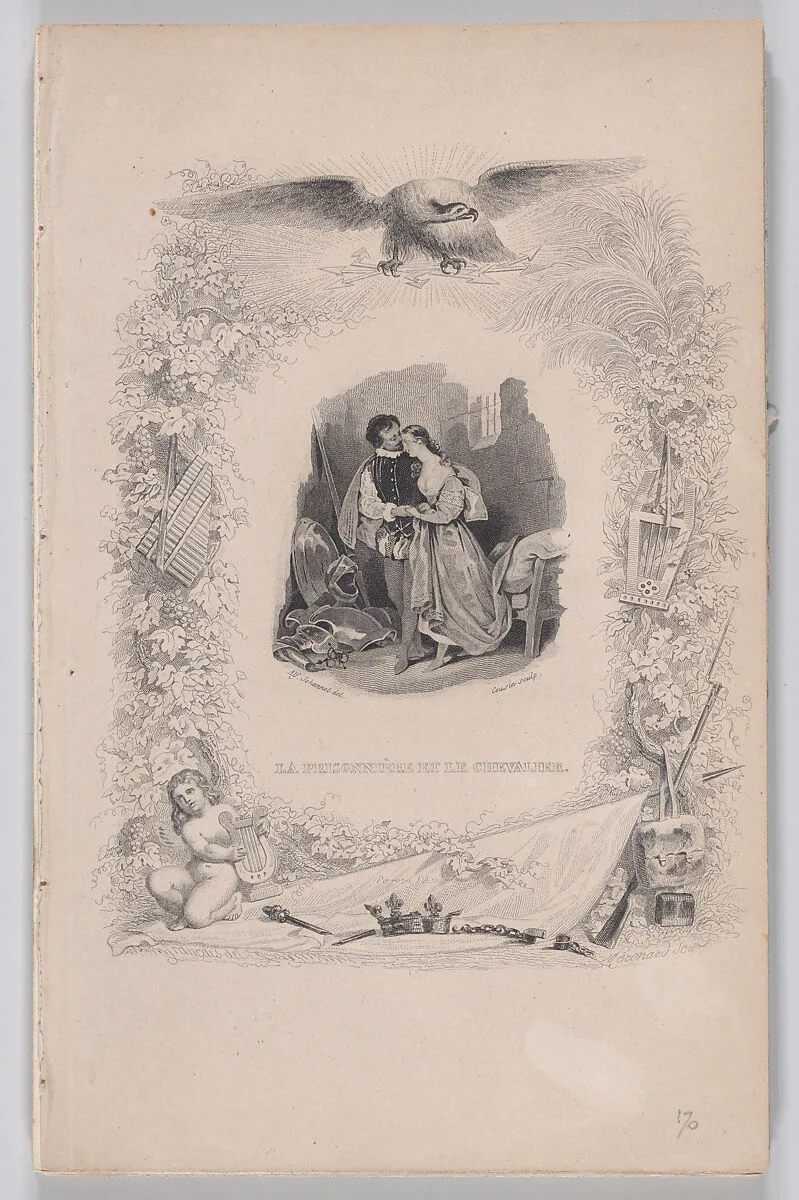"The Prisonor and the Knight" from The Songs of Béranger — Pierre Jean de Béranger|Fournier & Perrotin|François-Louis Français|Alfred Johannot|Melchior Péronard