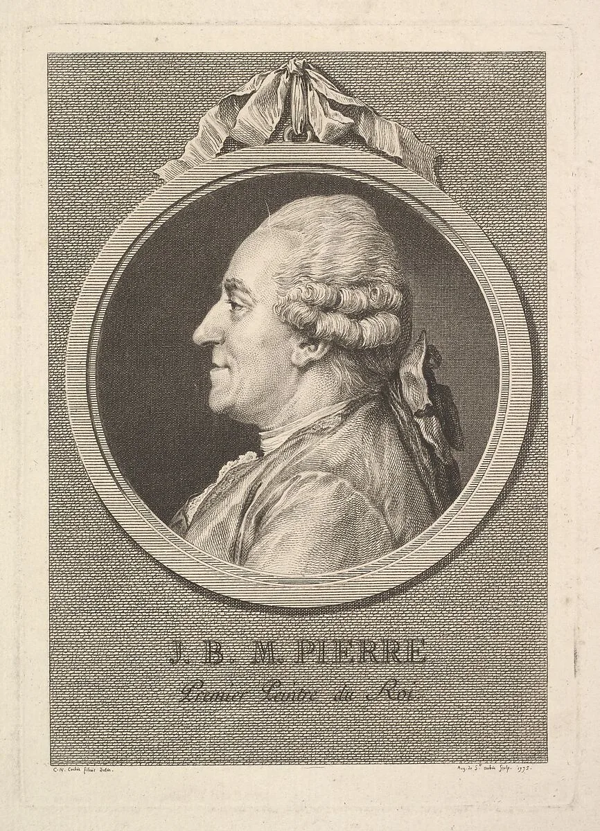 Portrait of Jean-Baptiste-Marie Pierre — Augustin de Saint-Aubin|Charles Nicolas Cochin II