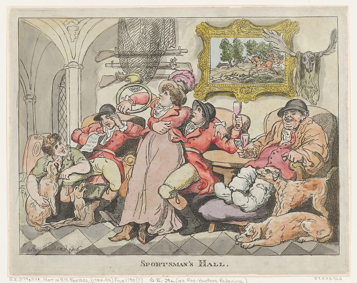 Sportsman's Hall, or Fox-Hunters Relaxing — Thomas Rowlandson