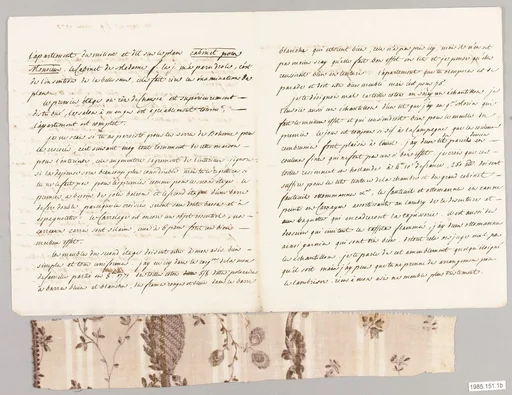 Textile swatch to accompany letter