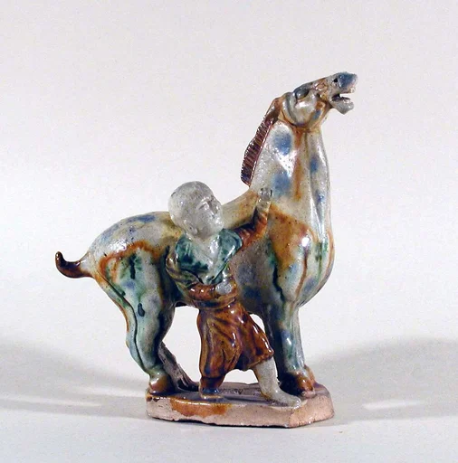 唐 三彩陶牵馬小童|Horse and boy