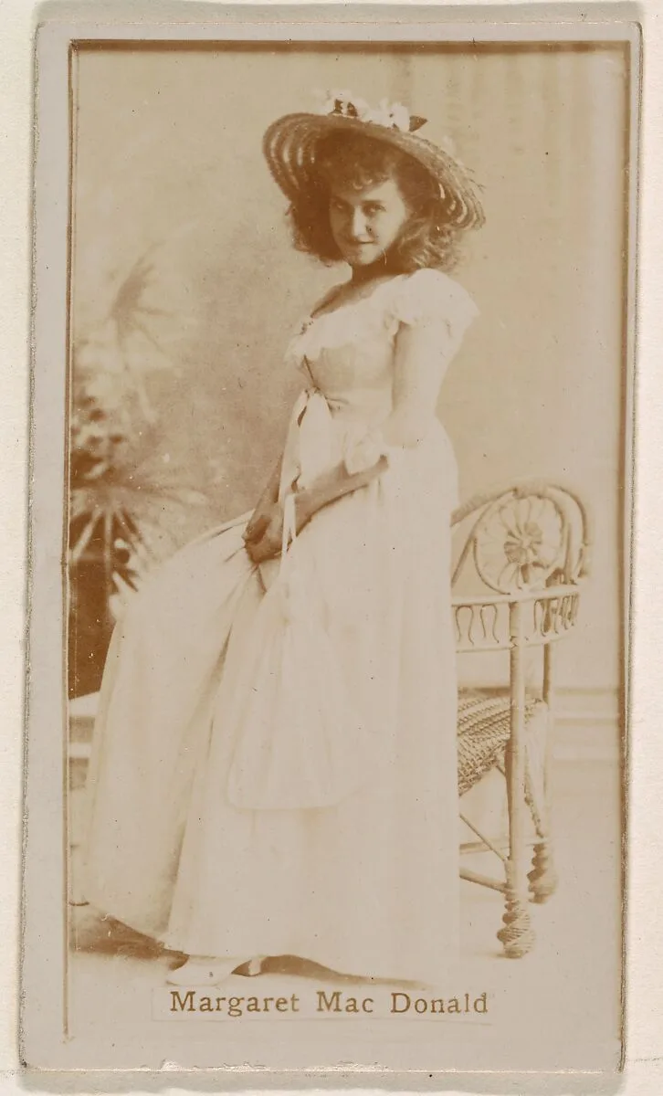 Margaret MacDonald, from the Actresses series (N245) issued by Kinney Brothers to promote Sweet Caporal Cigarettes — Kinney Brothers Tobacco Company