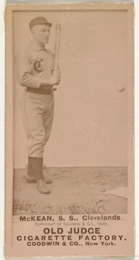 Edwin John "Ed" McKean, Shortstop, Cleveland, from the Old Judge series (N172) for Old Judge Cigarettes