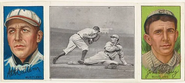 "Lobert Almost Caught," John Kling and A. A. Mattern, from the series Hassan Triple Folders (T202) — Hassan Cigarettes