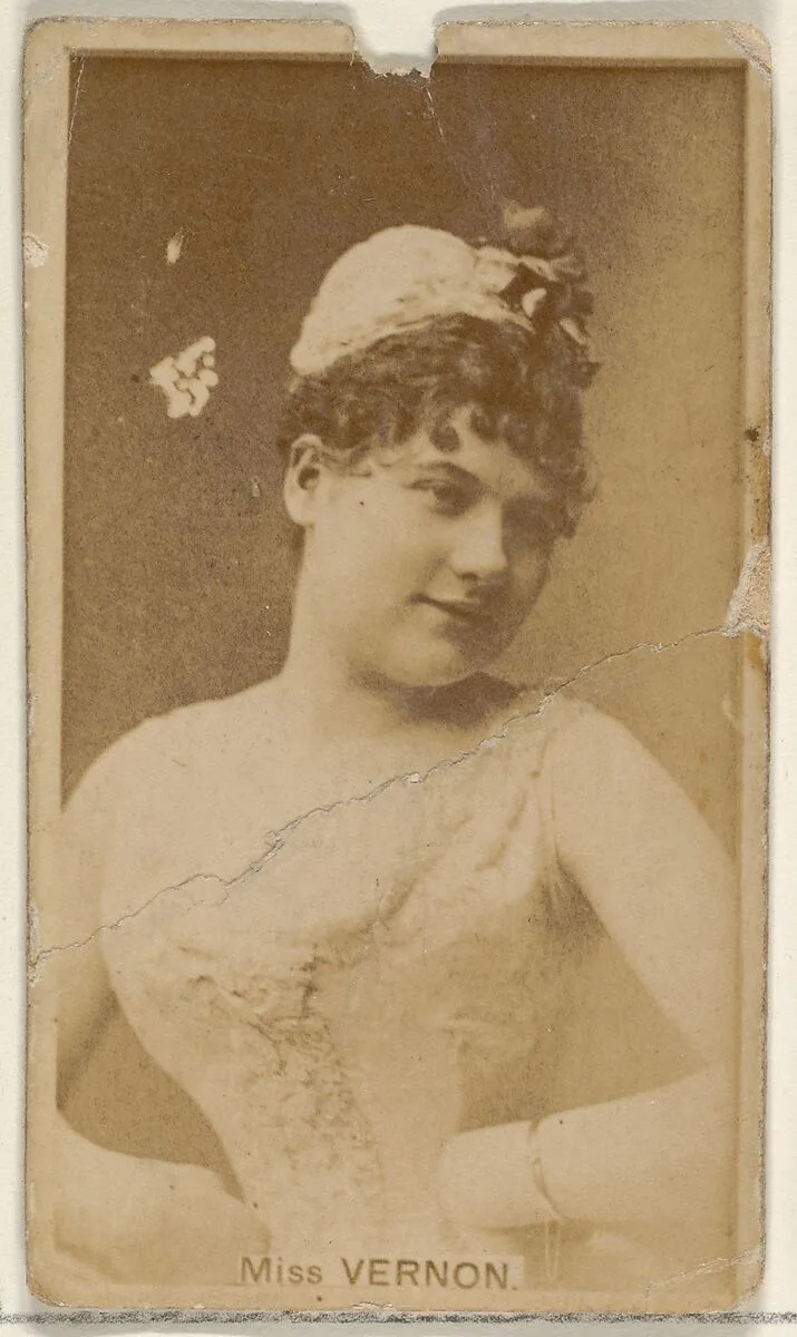 Miss Vernon, from the Actors and Actresses series (N45, Type 8) for Virginia Brights Cigarettes — Allen & Ginter