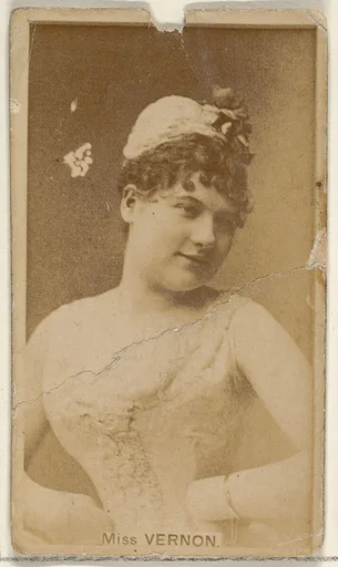 Miss Vernon, from the Actors and Actresses series (N45, Type 8) for Virginia Brights Cigarettes