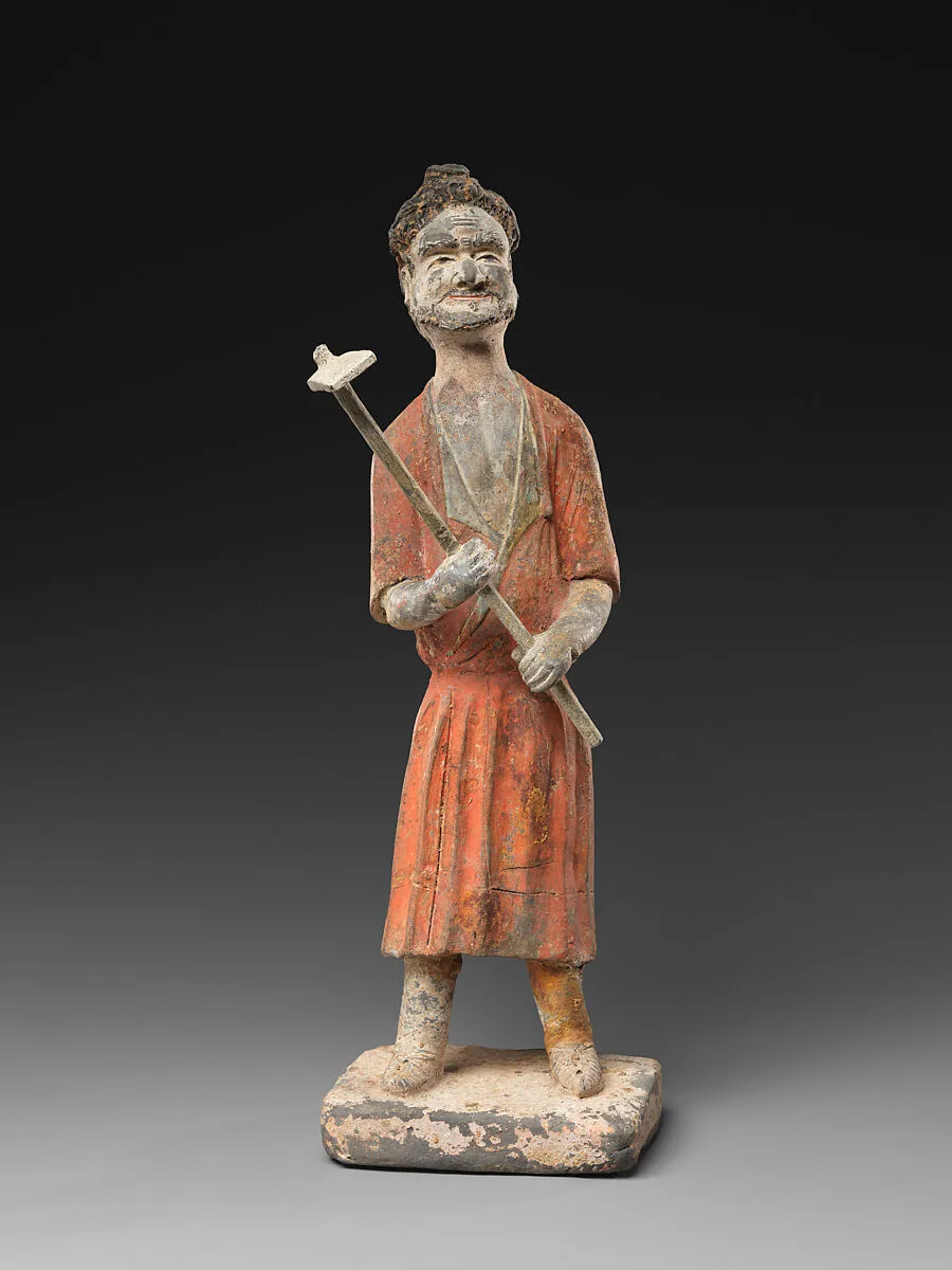唐 彩繪陶持鋤男俑|Man with a hoe — Unknown