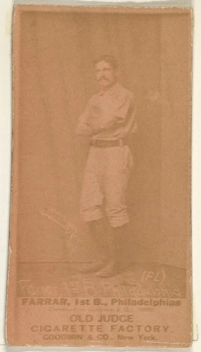Sidney Douglas Farrar, 1st Base, Philadelphia, from the Old Judge series (N172) for Old Judge Cigarettes — Goodwin & Company