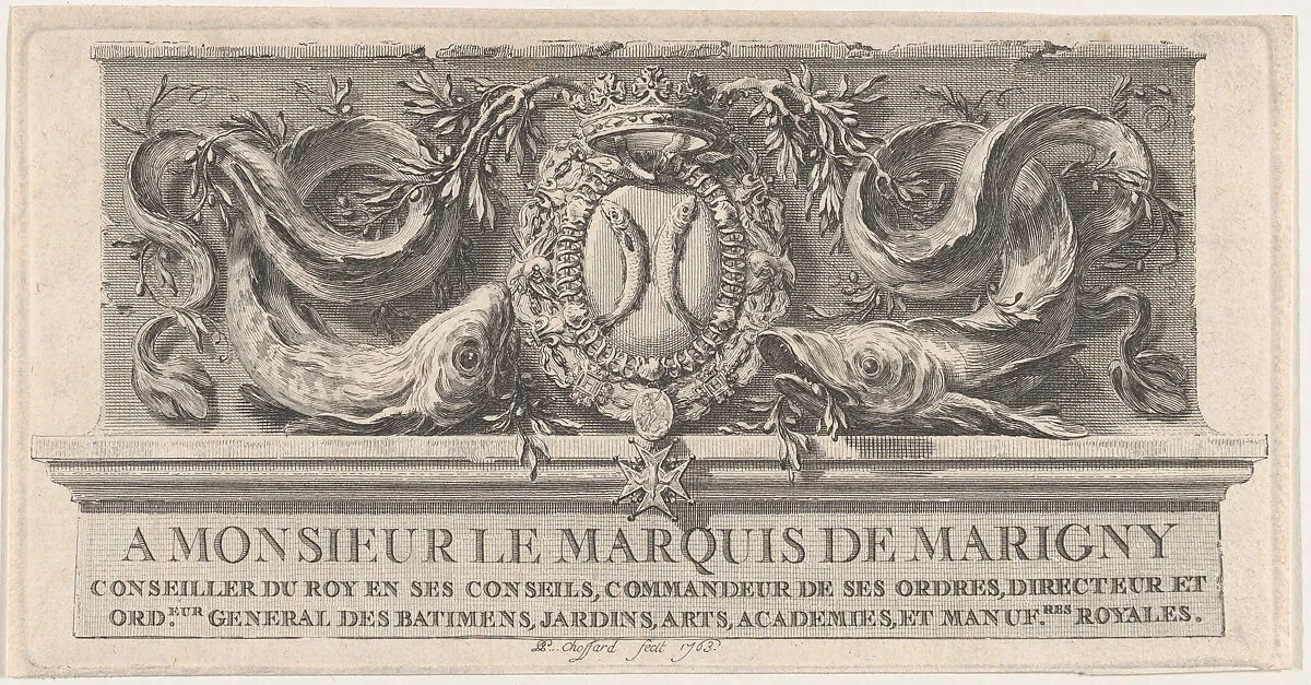 Coat of Arms of the Marquis de Marigny — Pierre Philippe Choffard