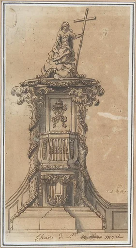 Design for Pulpit with Papal Tiara