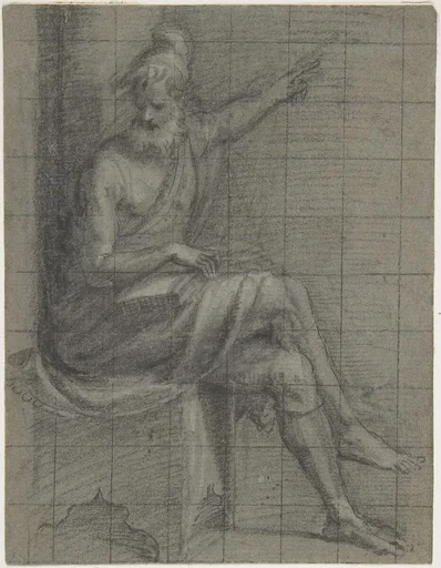 Bearded Old Man Seated with Left Arm Extented