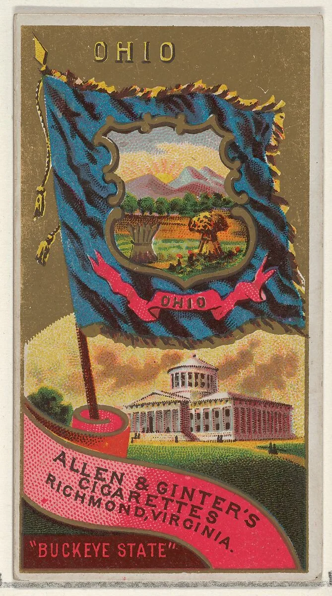 Ohio, from Flags of the States and Territories (N11) for Allen & Ginter Cigarettes Brands — Allen & Ginter