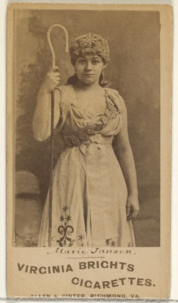Marie Janson, from the Actors and Actresses series (N45, Type 1) for Virginia Brights Cigarettes — Allen & Ginter