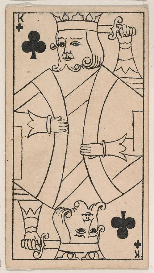 King of Clubs, from the Transparent Playing Cards series (N220) issued by Kinney Bros. — Kinney Brothers Tobacco Company