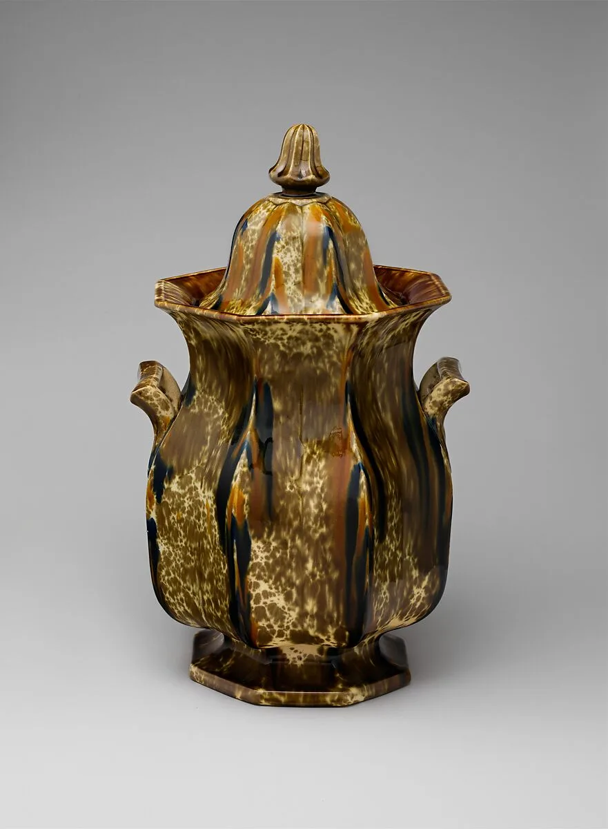 Covered slop jar — United States Pottery Company|Lyman, Fenton & Co.