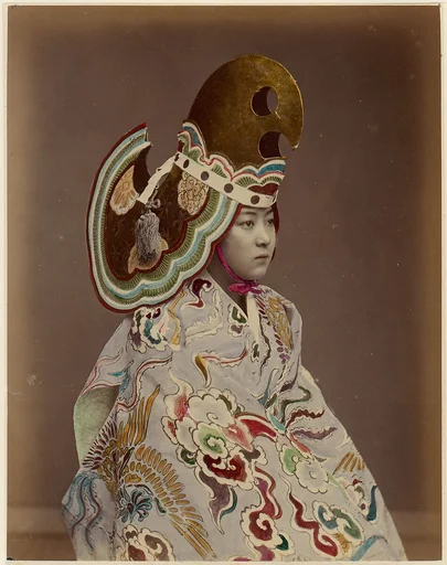 [Performer in Bugaku-style Costume]