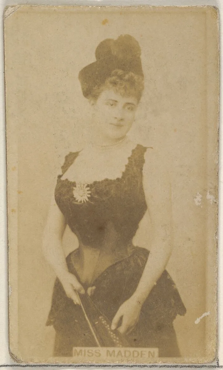 Miss Madden, from the Actors and Actresses series (N45, Type 8) for Virginia Brights Cigarettes — Allen & Ginter