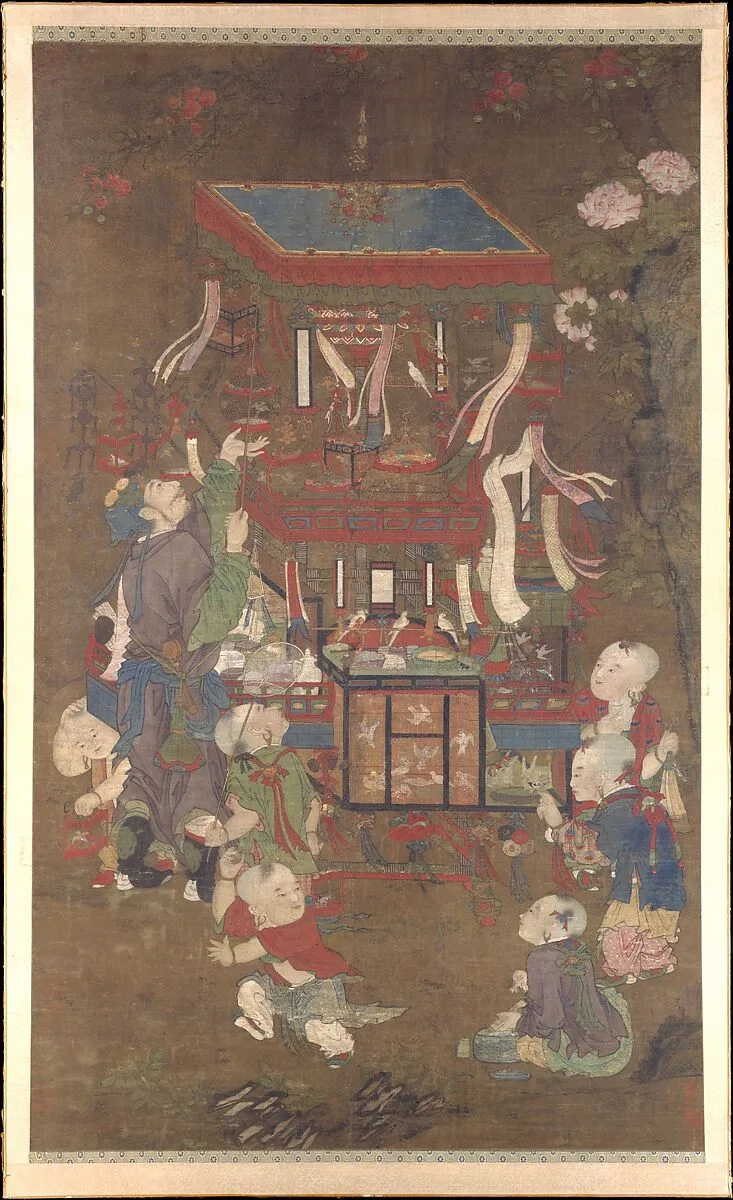 明 佚名 絹本設色 鳥販圖 軸|Bird peddler — Unidentified artist