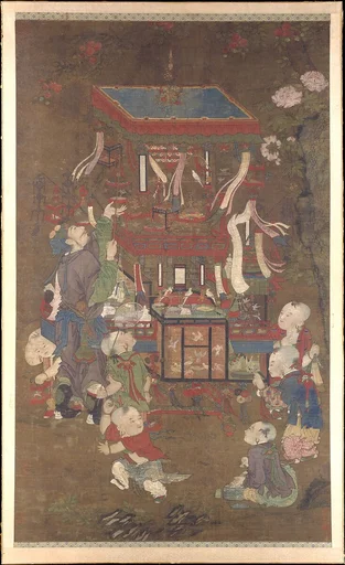 明 佚名 絹本設色 鳥販圖 軸|Bird peddler