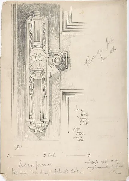 Design for a Door Plate, for "The Builder's Journal" — Florence Steele