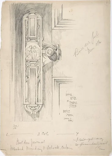 Design for a Door Plate, for "The Builder's Journal"