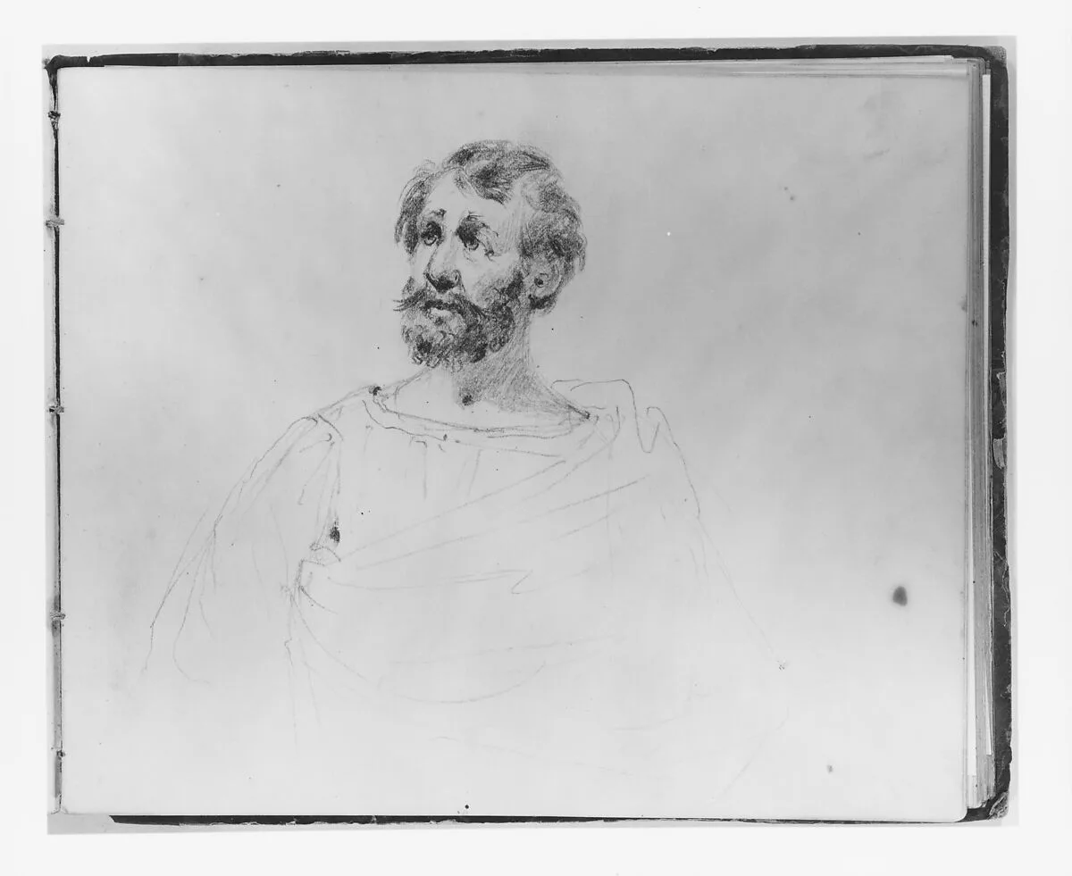 Bearded Man in a Toga (from Sketchbook) — Francis William Edmonds