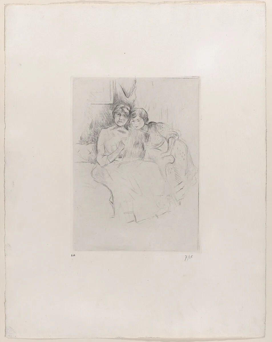 The Drawing Lesson (Berthe Morisot and her Daughter) — Berthe Morisot|Julie Manet