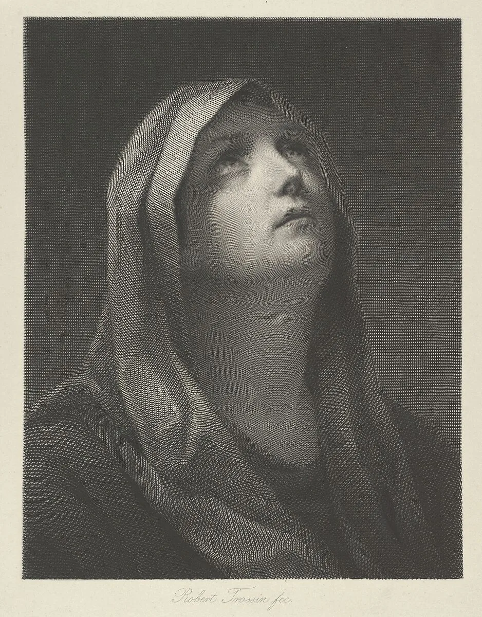 Head of the Virgin looking up to the right, after Reni — Guido Reni|Robert Trossin