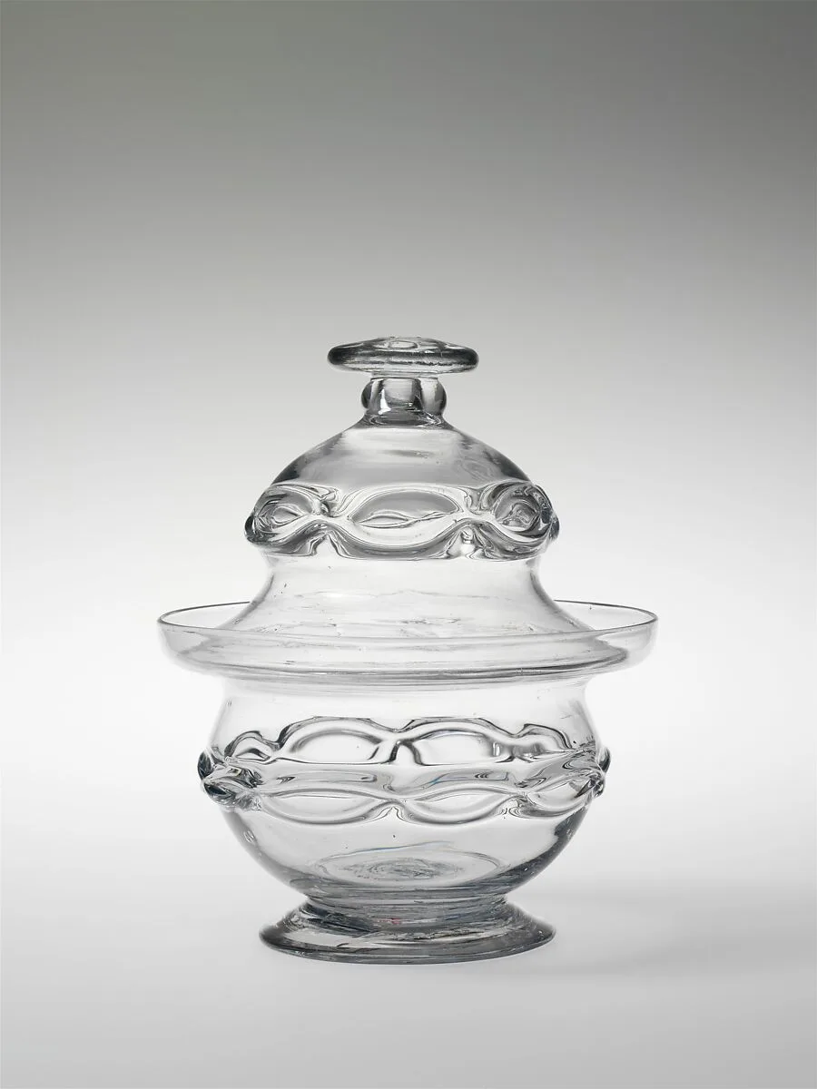 Sugar bowl — Thomas Cains|South Boston Flint Glass Works|Phoenix Glass Works