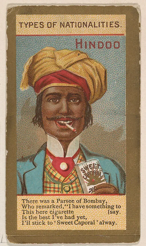 Hindoo, from Types of Nationalities (N240) issued by Kinney Bros. — Kinney Brothers Tobacco Company