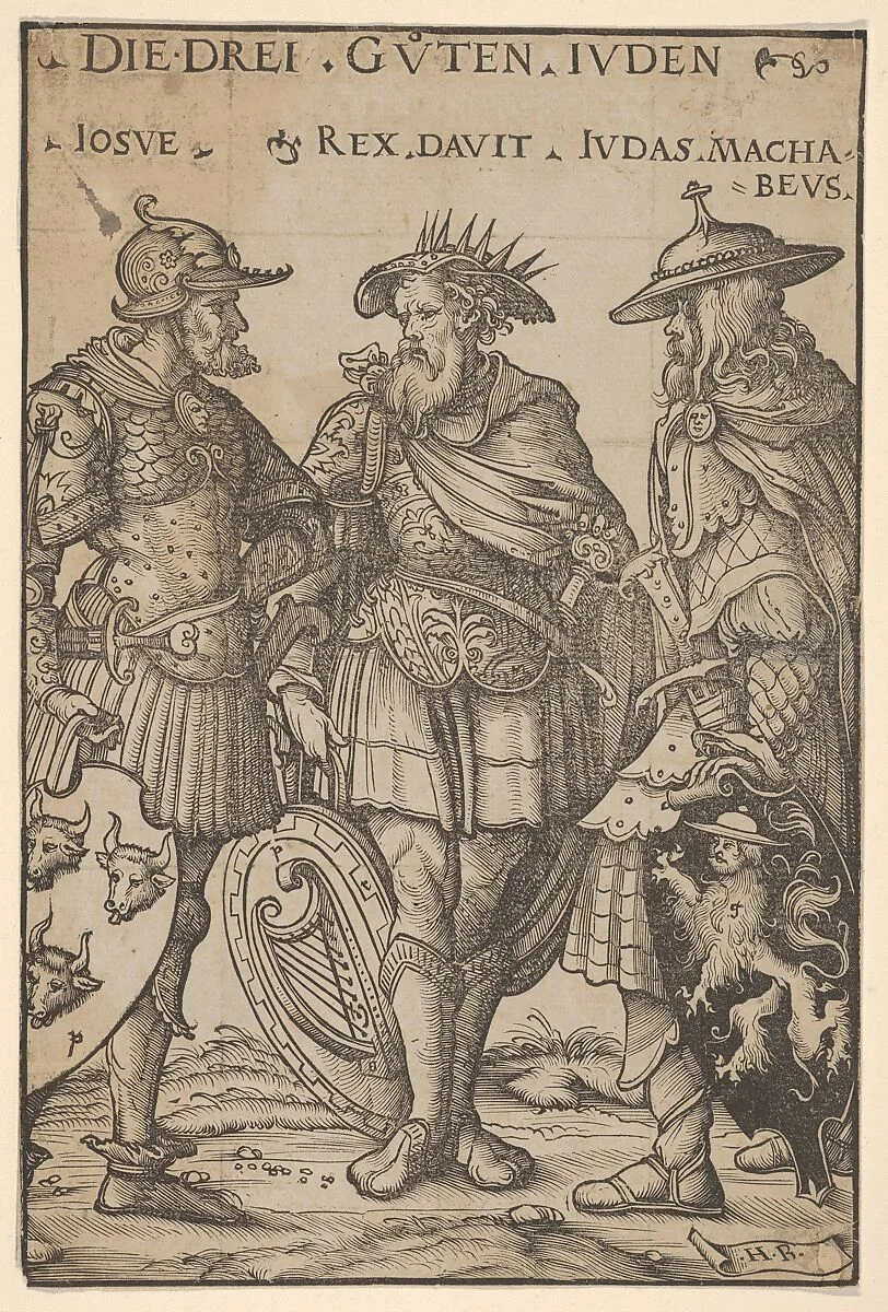 The Three Jewish Heroes (Die Drei Guten Juden), from Heroes and Heroines — Hans Burgkmair|Jost de Negker