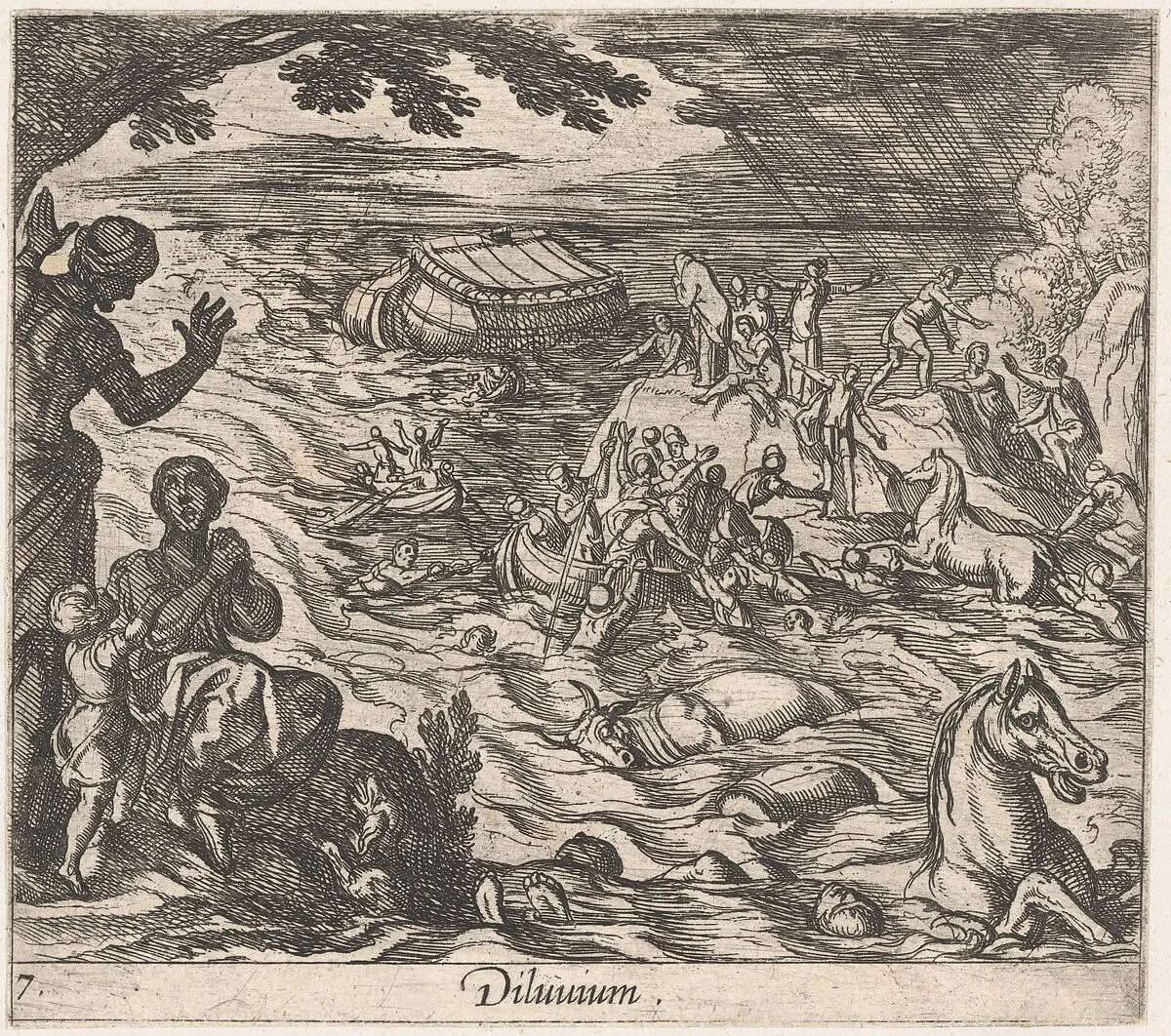 Plate 7: The Flood (Diluvium.), from Ovid's 'Metamorphoses' — Antonio Tempesta