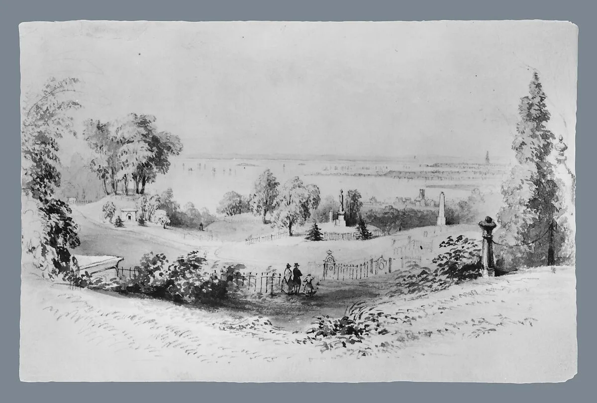 New York from Greenwood Cemetery — William Henry Bartlett