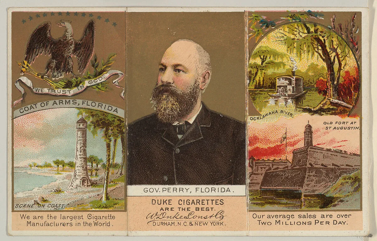 Governor Perry, Florida, from "Governors, Arms, Etc." series (N133-2), issued by Duke Sons & Co. — W. Duke, Sons & Co.