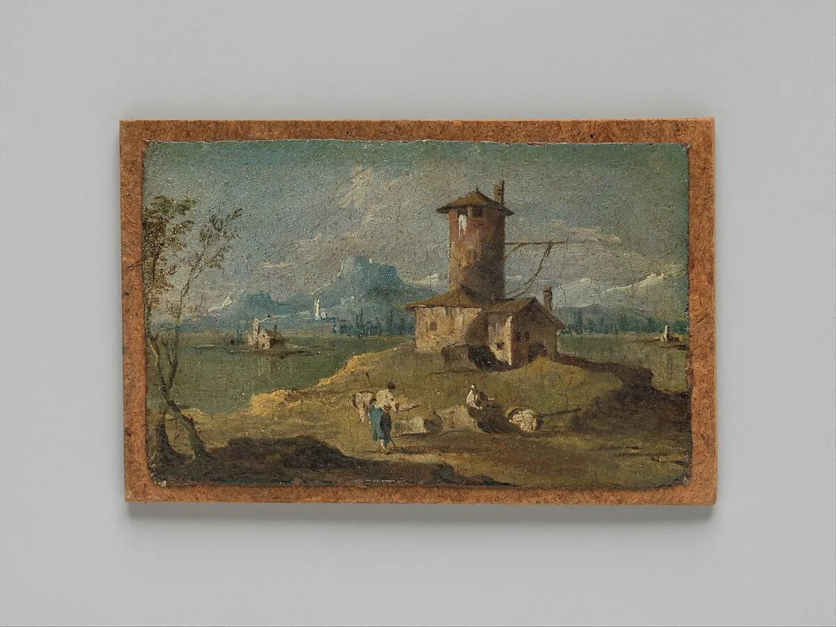 Capriccio with an Island, a Tower, and Houses — Francesco Guardi