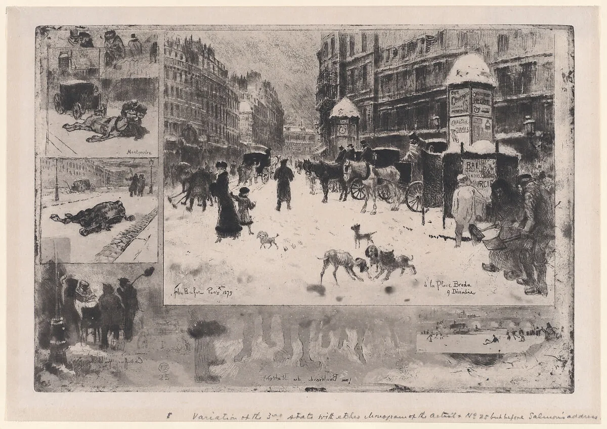 Winter in Paris, or Snow in Paris — Félix-Hilaire Buhot