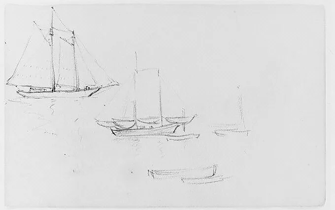 Study of Sailboats (from Sketchbook) — Henry Ward Ranger
