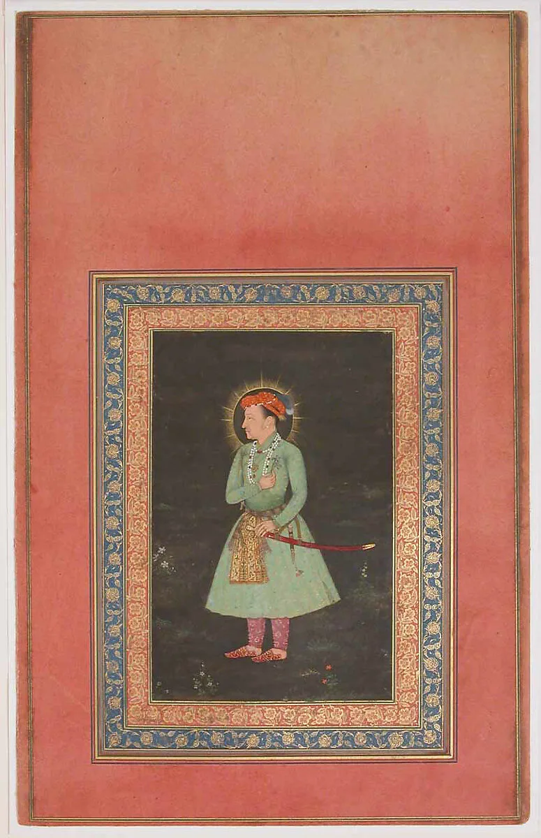 "Portrait of Jahangir Holding Flower", Folio from the Davis Album — Unknown