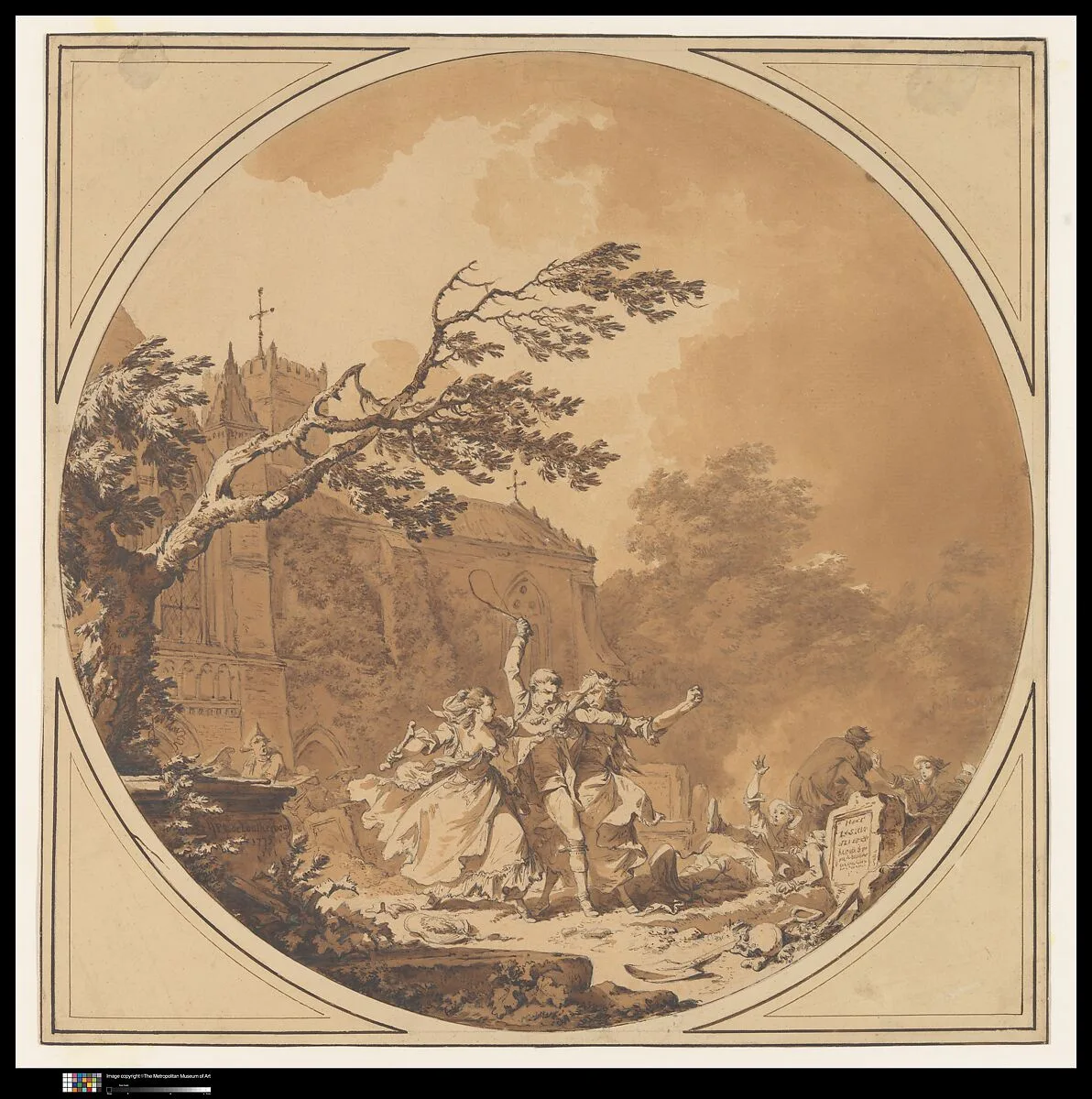 Tom Jones Assisting Molly Seagrim in the Churchyard — Philippe Jacques de Loutherbourg