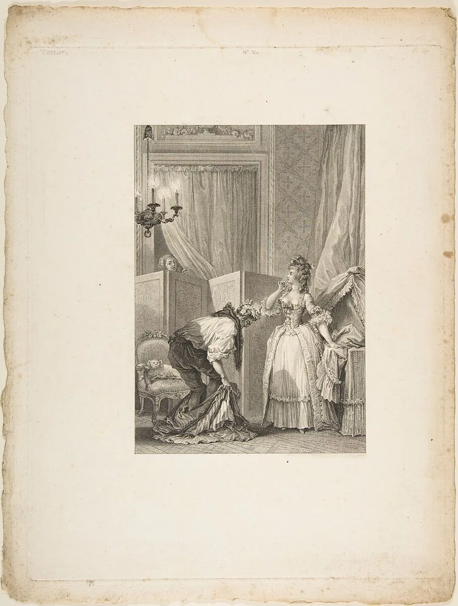 Le Cocu battu et content, from "Contes et nouvelles en vers par Jean de La Fontaine. A Paris, de l'imprimerie de P. Didot, l'an III de la République, 1795" — Jean de La Fontaine|Jean Honoré Fragonard|Jean-Louis Delignon|Pierre Didot l'ainé