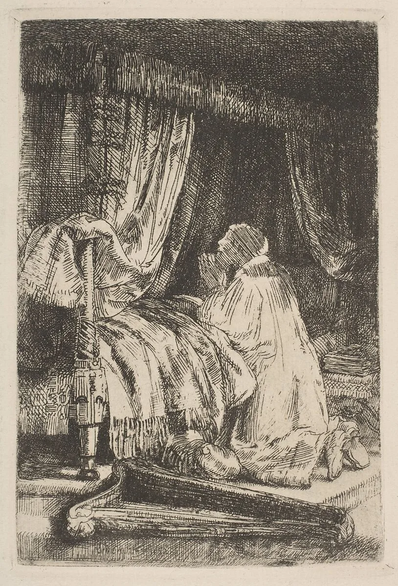 David in Prayer (facsimile) — Rembrandt (Rembrandt van Rijn)