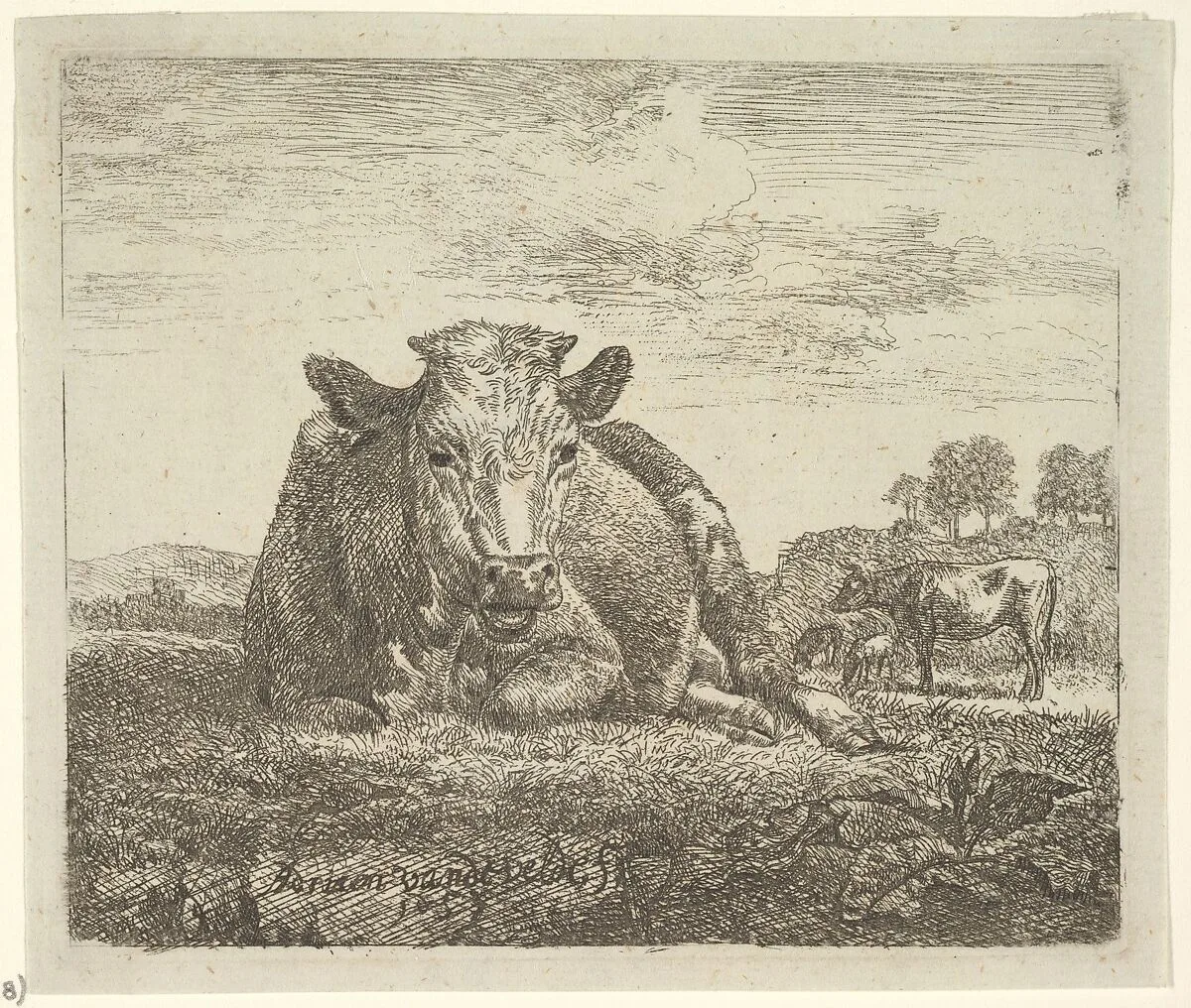 Recumbent Cow, from Different Animals — Adriaen van de Velde